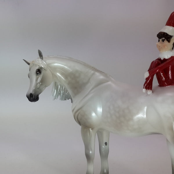 ELF ON A SHELF - OOAK Dapple Gray Pebbles with Elf 12/14