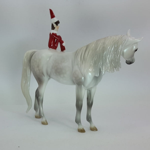 ELF ON A SHELF - OOAK Dapple Gray Pebbles with Elf 12/14