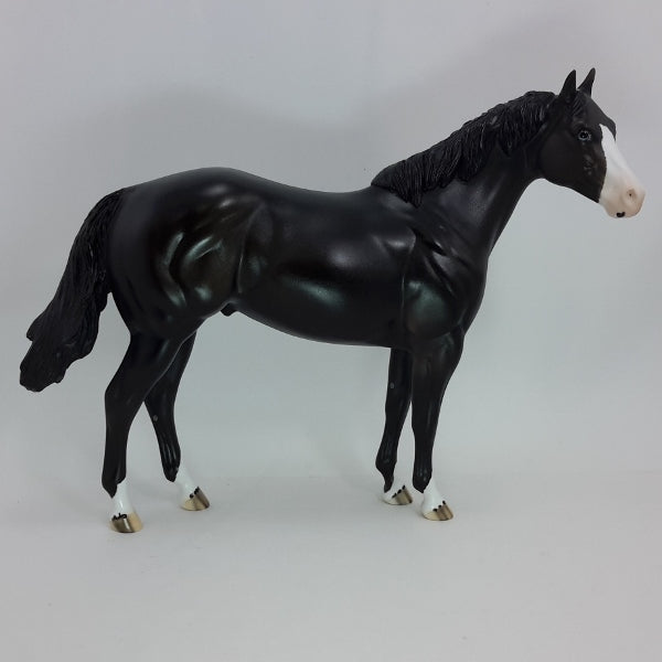 BLACK AS NIGHT - OOAK Black Stock Horse 1/15