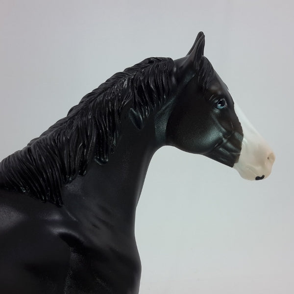 BLACK AS NIGHT - OOAK Black Stock Horse 1/15