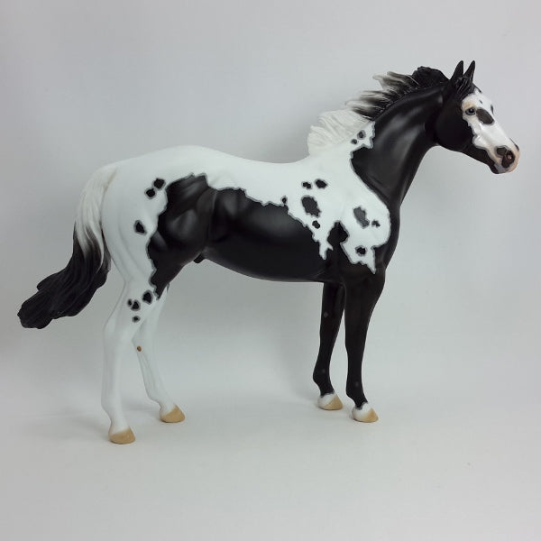 IF I WERE A GIRL - OOAK Black Tobiano/Overo Stock Horse 1/15