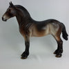 JANIE - OOAK Dapple Bay Standing Drafter Model Horse - 1/15