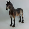 JANIE - OOAK Dapple Bay Standing Drafter Model Horse - 1/15