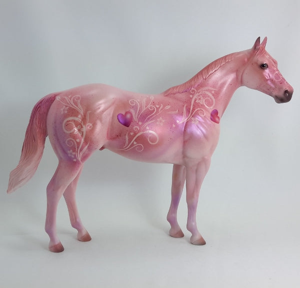 I LOVE YOU - OOAK Valentine Day Heart Stock Horse 1/15