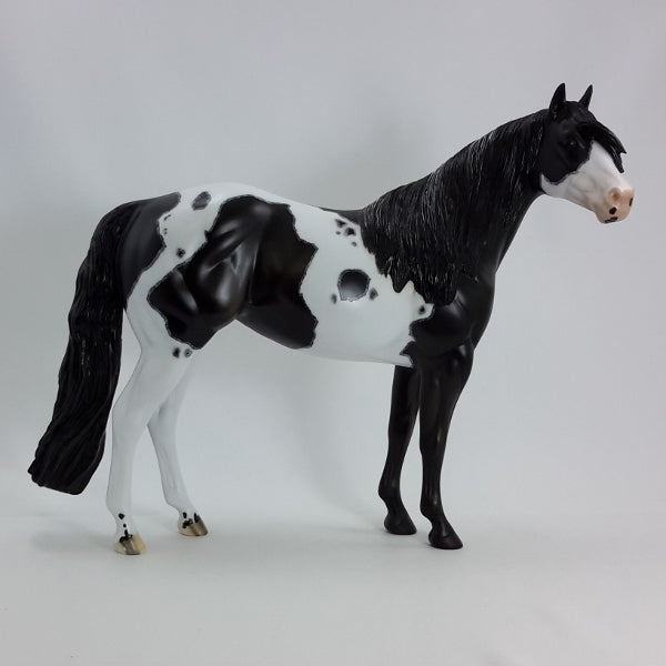 IF I WERE A BOY - OOAK Black & White Overo/Tobiano Paint 1/15