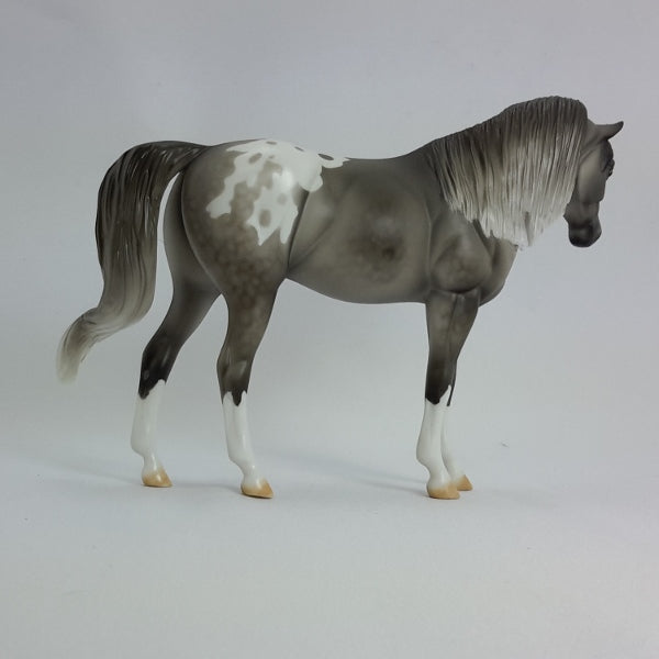 MEDIA - OOAK Gray Dapple Appaloosa Model Horse Pebbles - 1/15