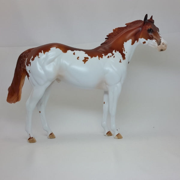 ADORING HEART - OOAK Chestnut Splash Paint Stock Horse 2/15