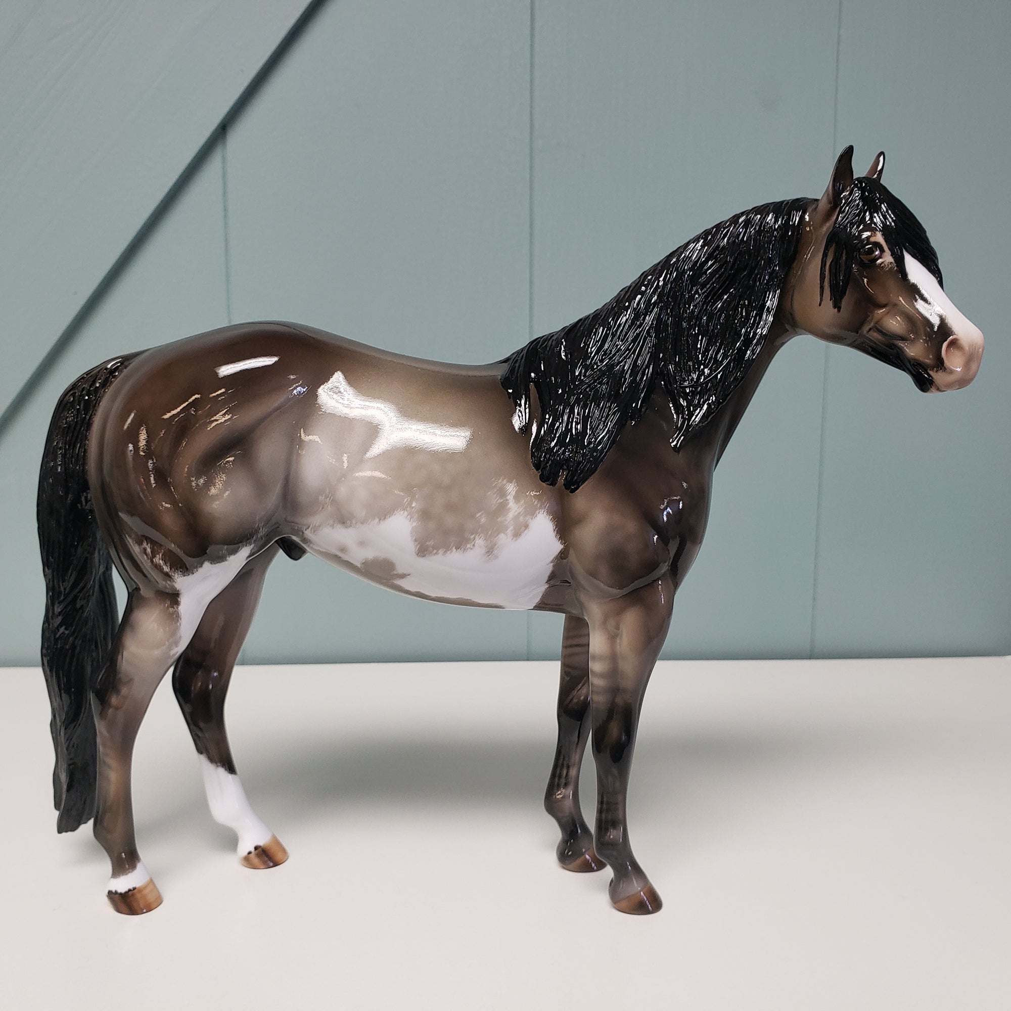 Highfalutin OOAK Glossy Grulla Overo Ideal Stock Horse By Julie Keim Best Offers 2/5/24