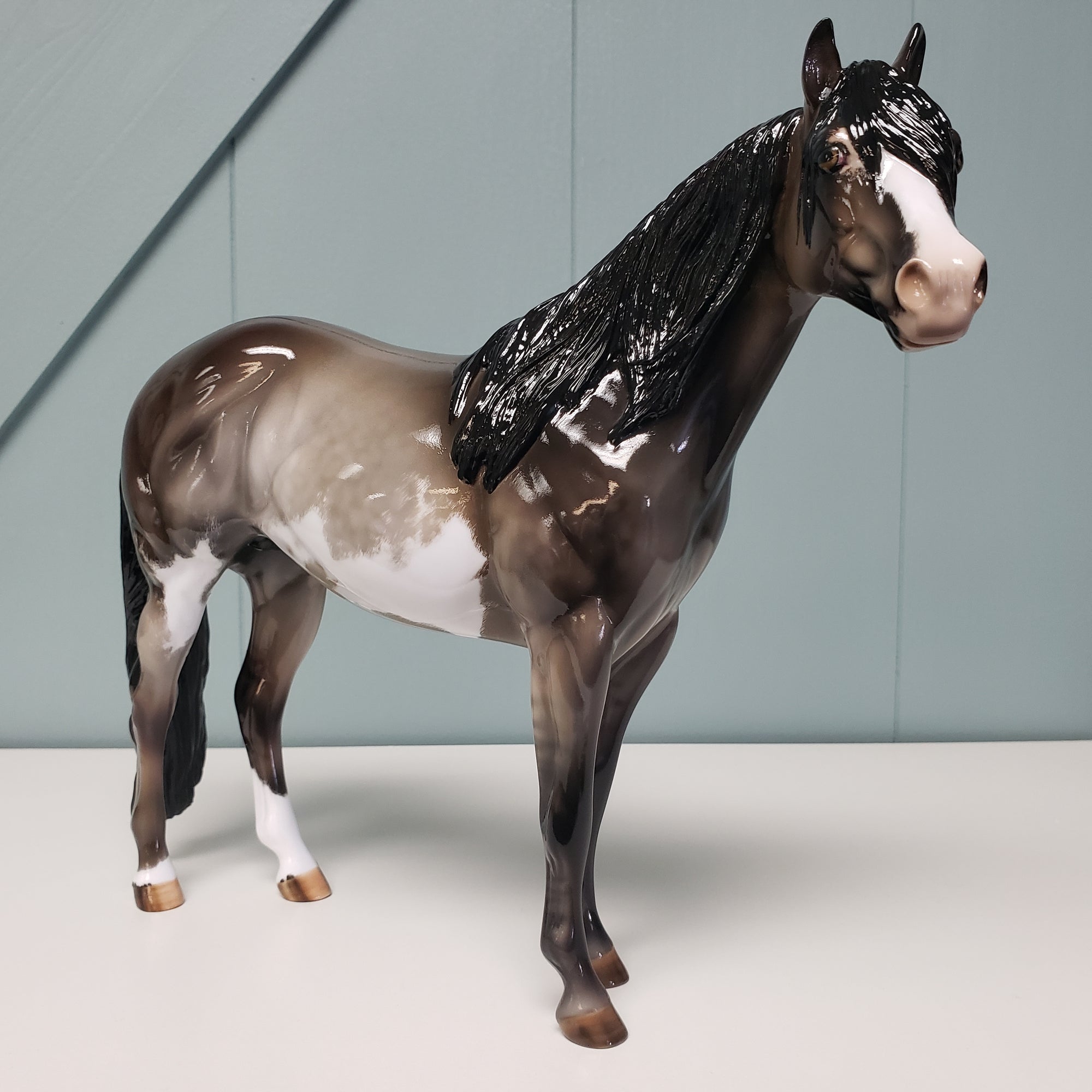 Highfalutin OOAK Glossy Grulla Overo Ideal Stock Horse By Julie Keim Best Offers 2/5/24