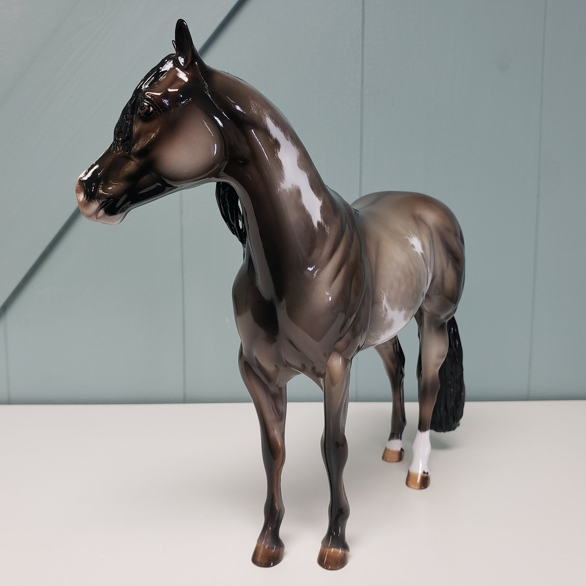 Highfalutin OOAK Glossy Grulla Overo Ideal Stock Horse By Julie Keim Best Offers 2/5/24