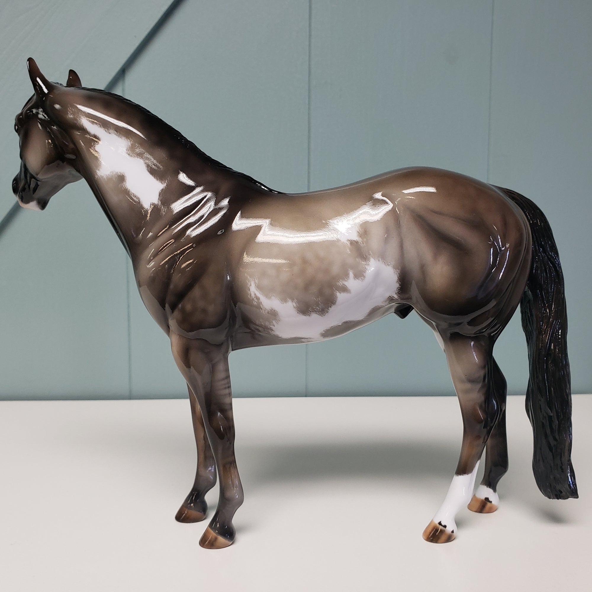 Highfalutin OOAK Glossy Grulla Overo Ideal Stock Horse By Julie Keim Best Offers 2/5/24