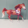 Enchante OOAK Dappled Purple &amp; Orange W/ Castle &amp; Unicorn Scene Deco Arabian Mare By Jess Hamill Val24