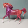 Enchante OOAK Dappled Purple &amp; Orange W/ Castle &amp; Unicorn Scene Deco Arabian Mare By Jess Hamill Val24