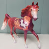 Enchante OOAK Dappled Purple &amp; Orange W/ Castle &amp; Unicorn Scene Deco Arabian Mare By Jess Hamill Val24