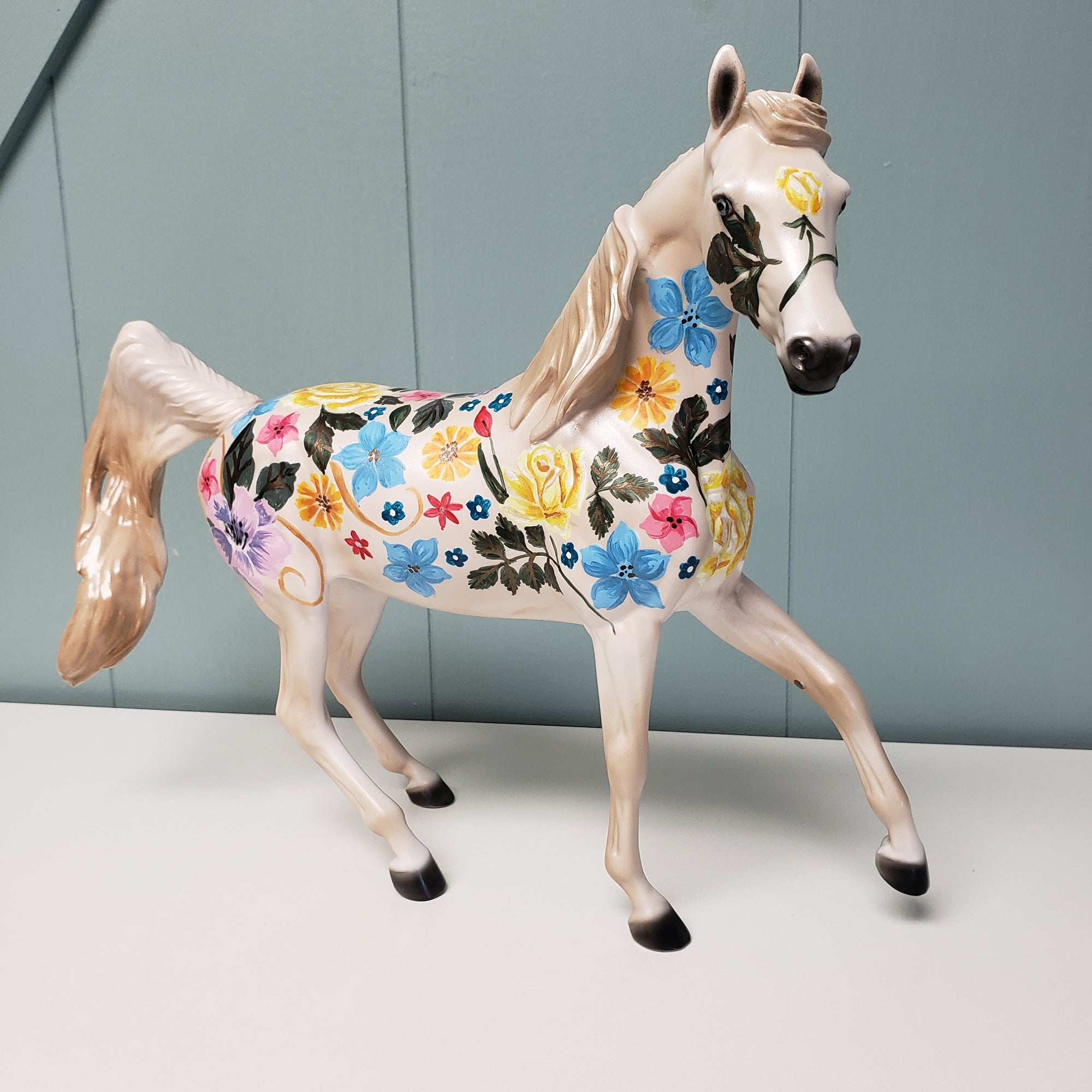 Flower Burst OOAK Floral Deco Arabian Mare By Dawn Quick  Val24