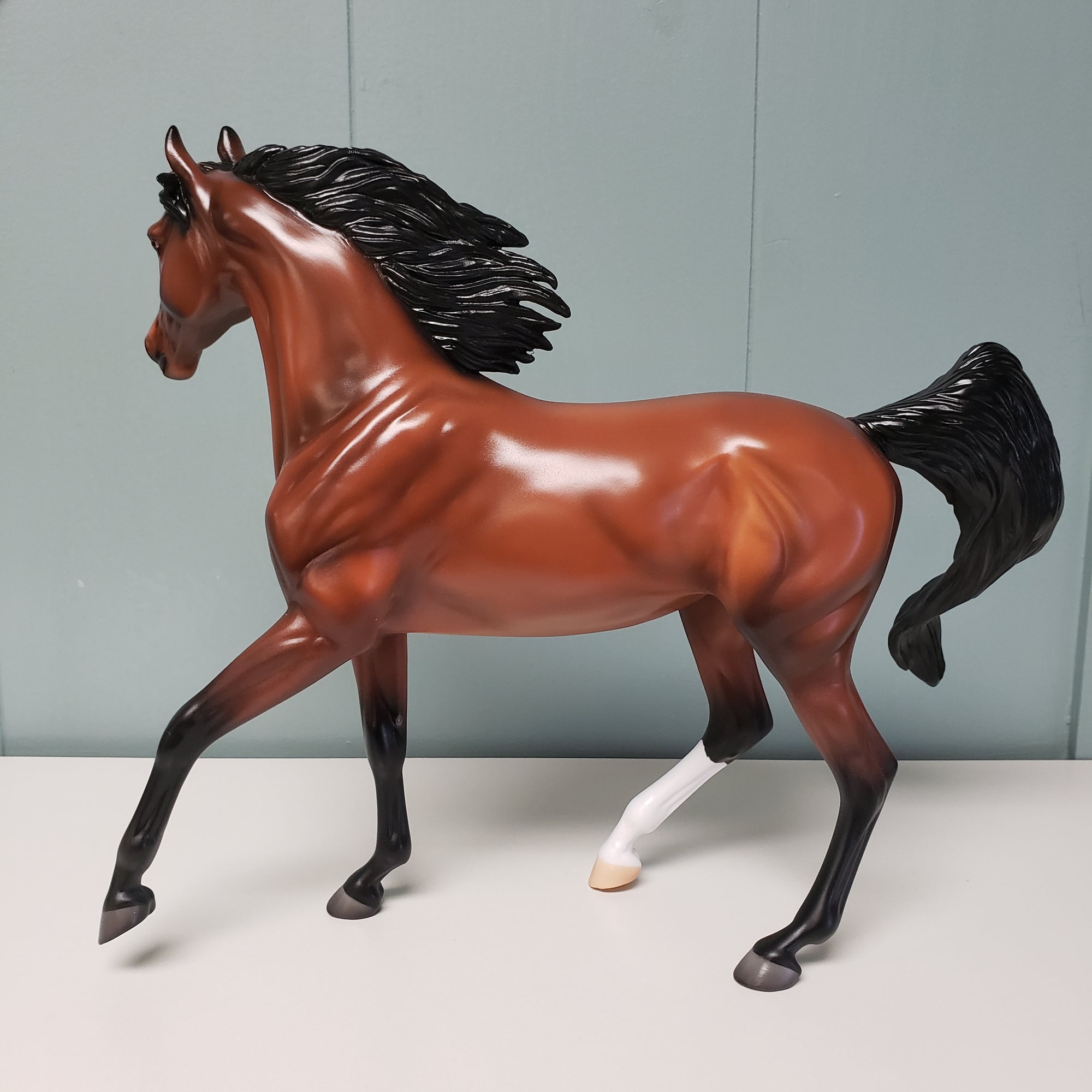 Lovebirds Series #2 OOAK Bay W/ Lovebirds Deco Arabian Mare By Angela Marleau SHCF24