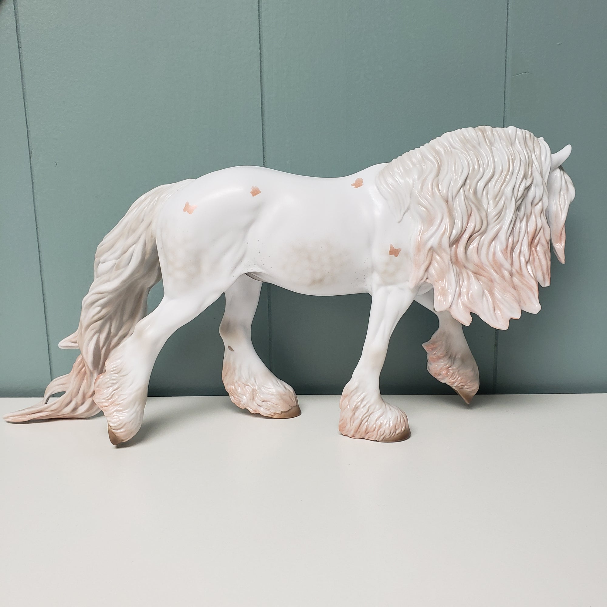 SAMPLE Unfurl Your Wings Dappled Grey Deco with Butterflies Irish Cob By Ashley Palmer SS624