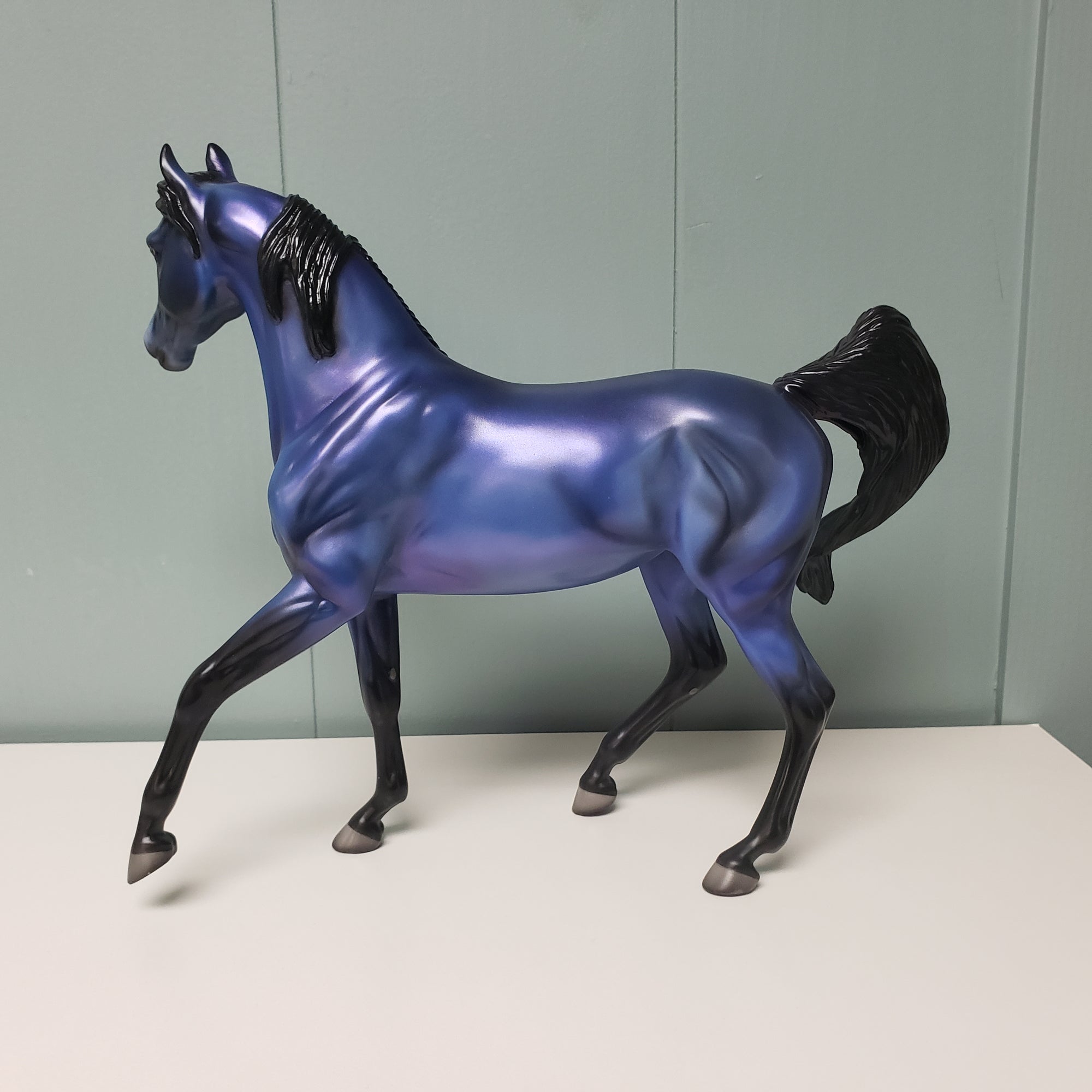 Tainted Love OOAK Blue, Black W/ Snake Deco Arabian Mare By Angela Marleau Val24