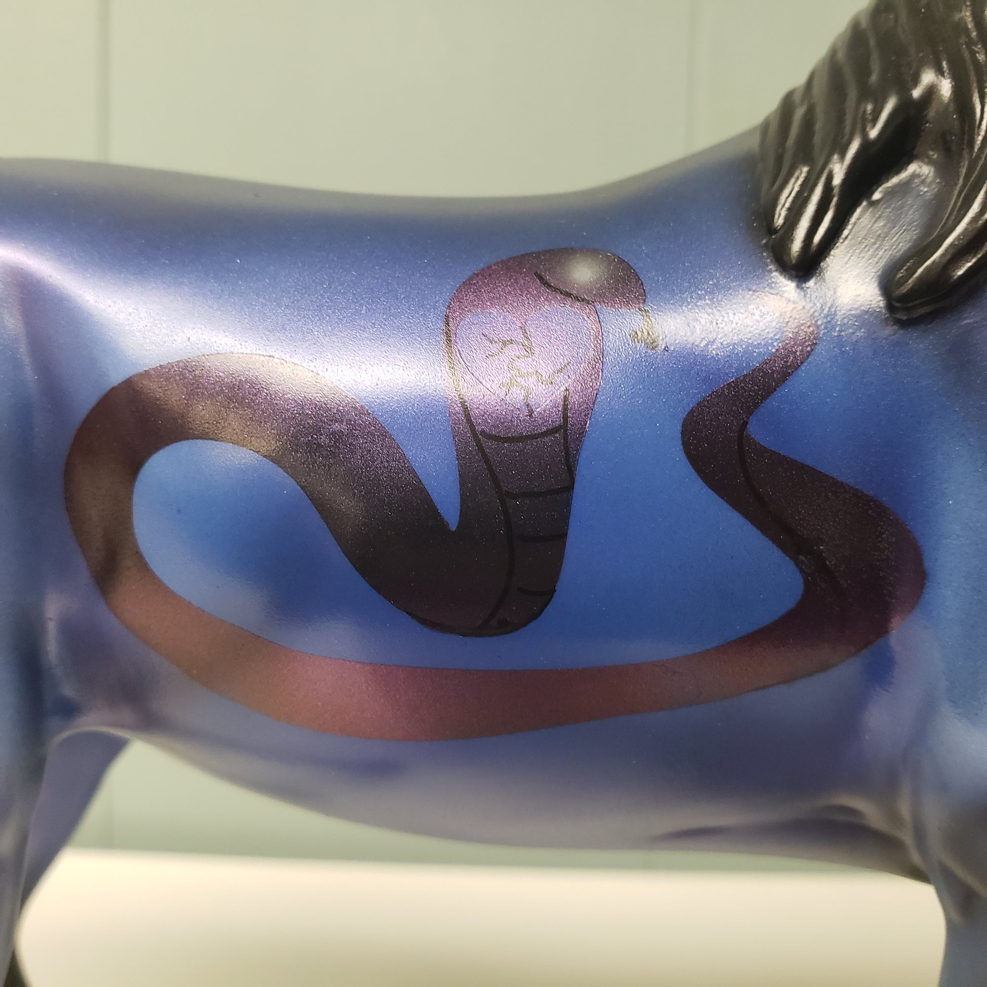 Tainted Love OOAK Blue, Black W/ Snake Deco Arabian Mare By Angela Marleau Val24