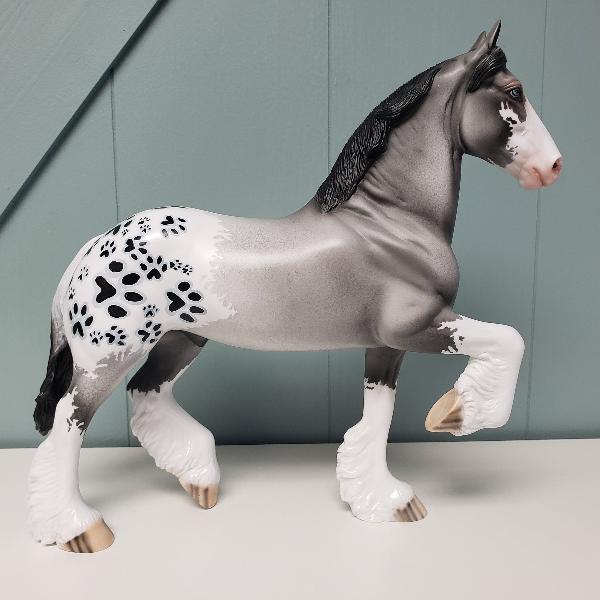 Pitter Patter OOAK Gray Paw Appaloosa Deco Trotting Draft By Dawn Quick Val24