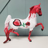 Blood Red Rose OOAK Red &amp; White Deco W/ Heart and Bleeding Rose Saddlebred By Dawn Quick Val24