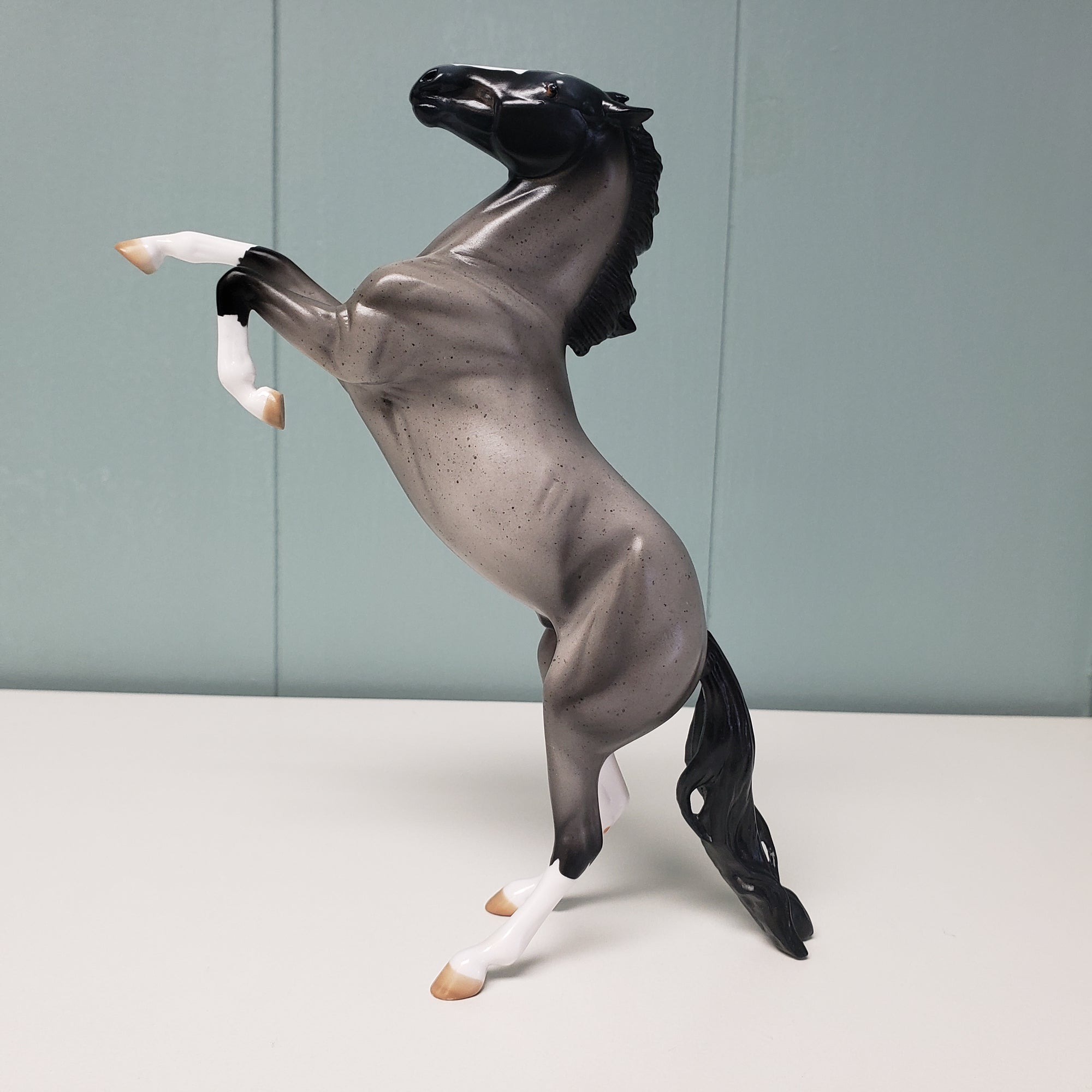 Eros OOAK Blue Roan Rearing Pebble By Angela Marleau   Val24