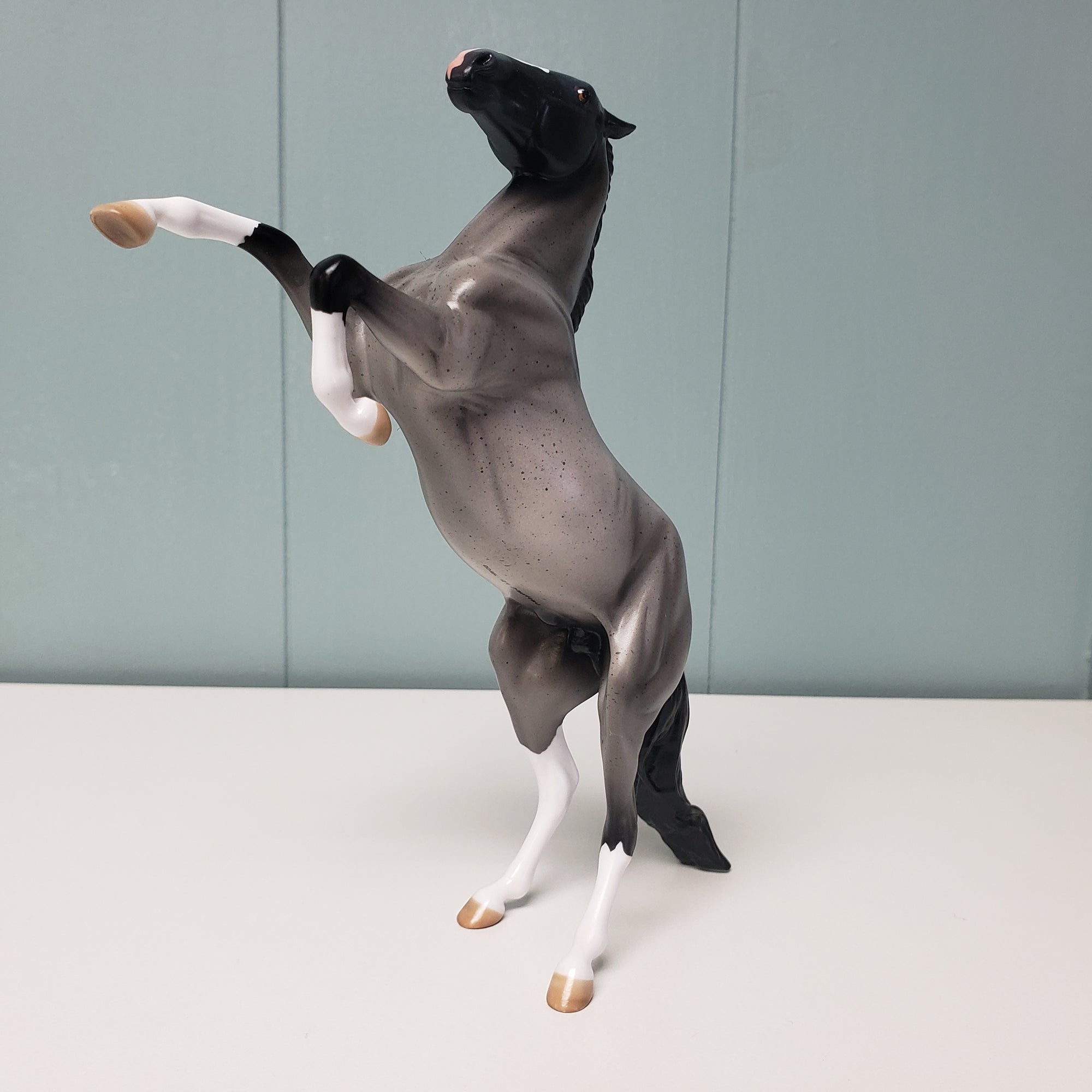 Eros OOAK Blue Roan Rearing Pebble By Angela Marleau   Val24