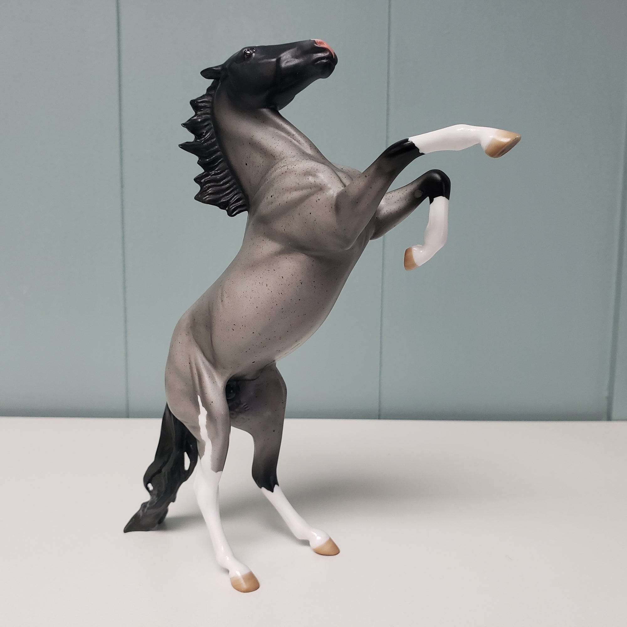 Eros OOAK Blue Roan Rearing Pebble By Angela Marleau   Val24