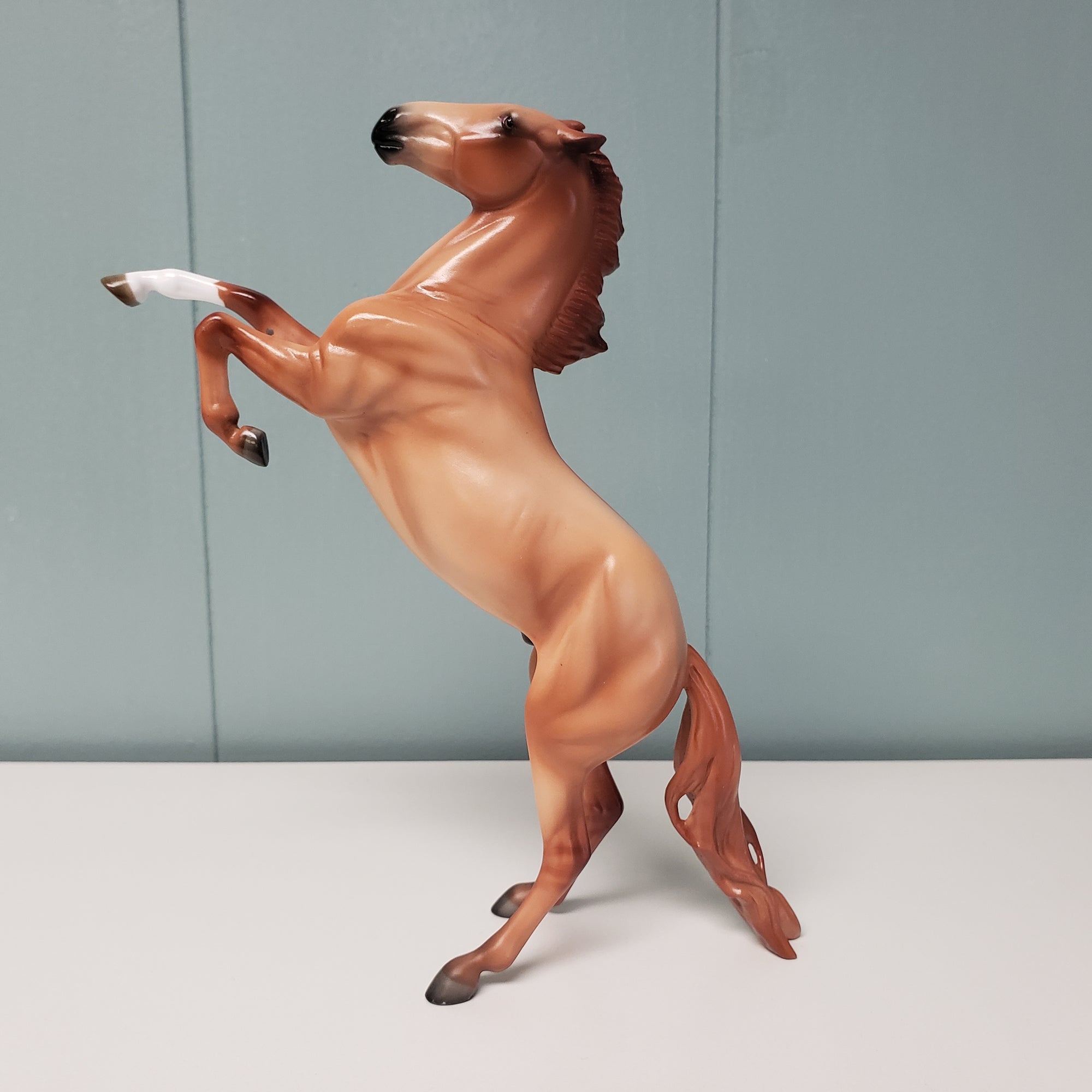 Rasmus OOAK Red Dun Rearing Pebble By Angela Marleau   Val24