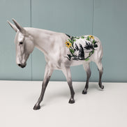 Bliss OOAK Gray W/ Tree, Mountain & Flower Vines Glossy Deco Mule Pebble By Dawn Quick  Val24