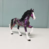 Beauty OOAK Purple W/ White Flowers Deco Friesian Chip By Dawn Quick Val24