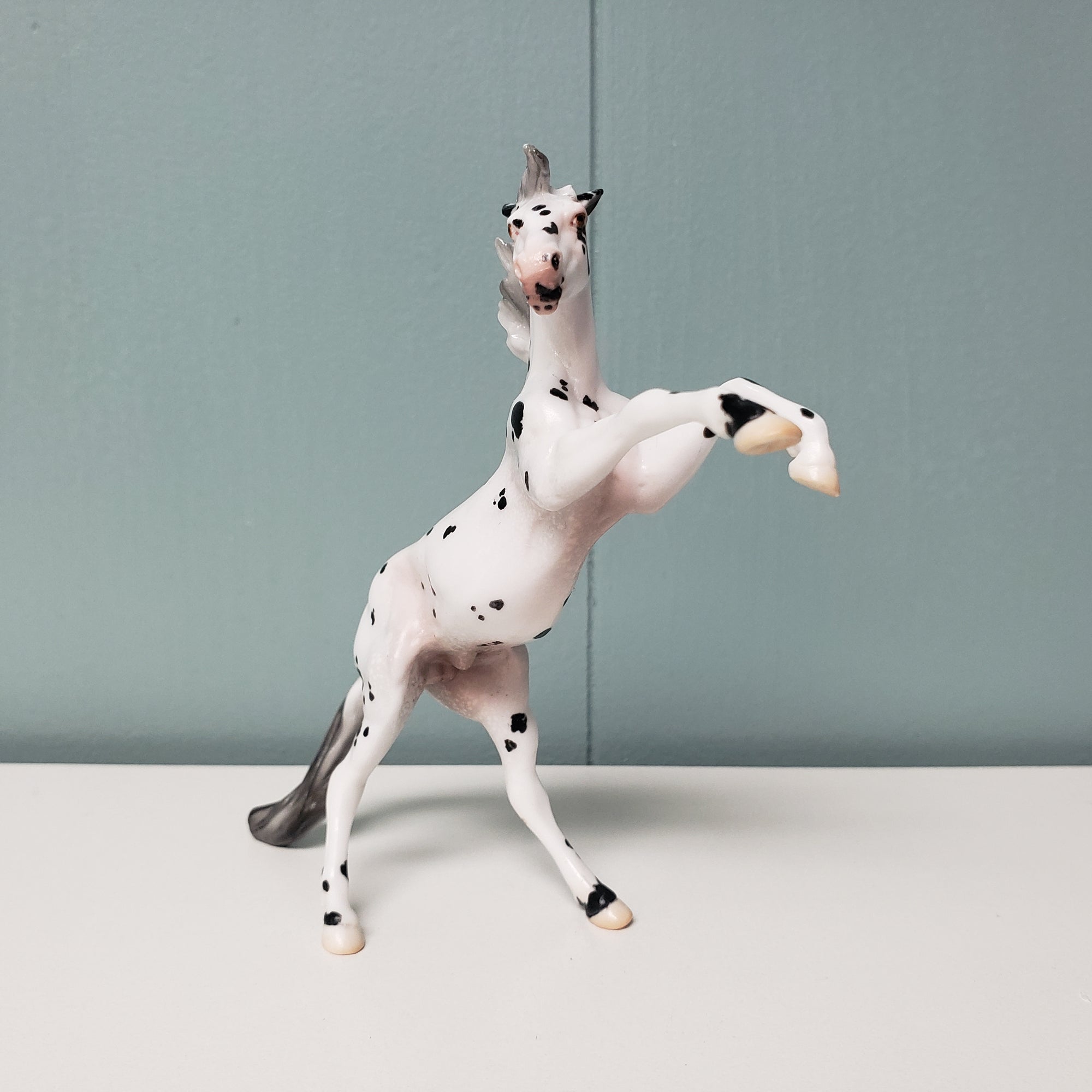 Come To Me OOAK Leopard Appaloosa Rearing Chip By  Angela Marleau  Val24 Best Offer Model Horse Place Auction