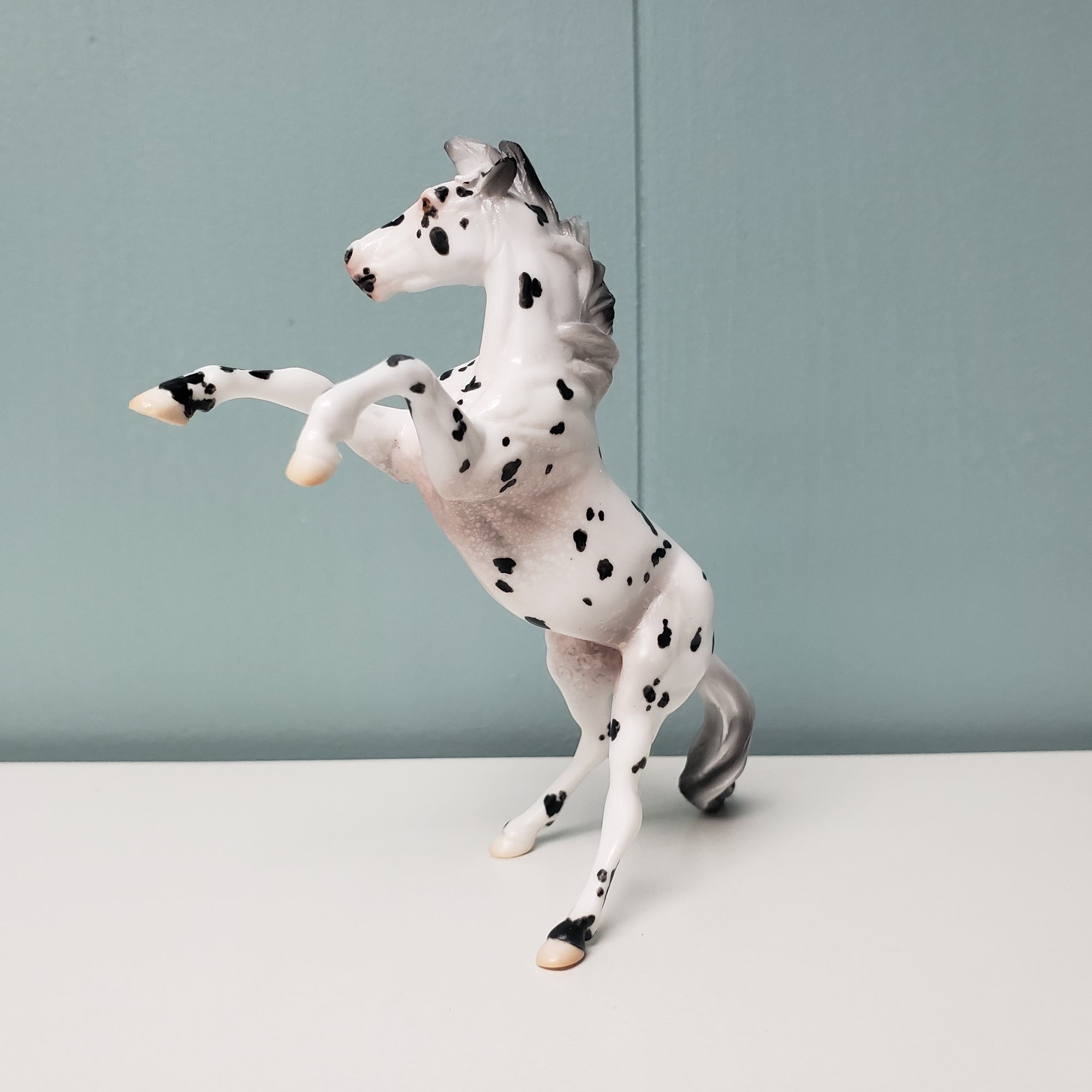 Come To Me OOAK Leopard Appaloosa Rearing Chip By  Angela Marleau  Val24 Best Offer Model Horse Place Auction