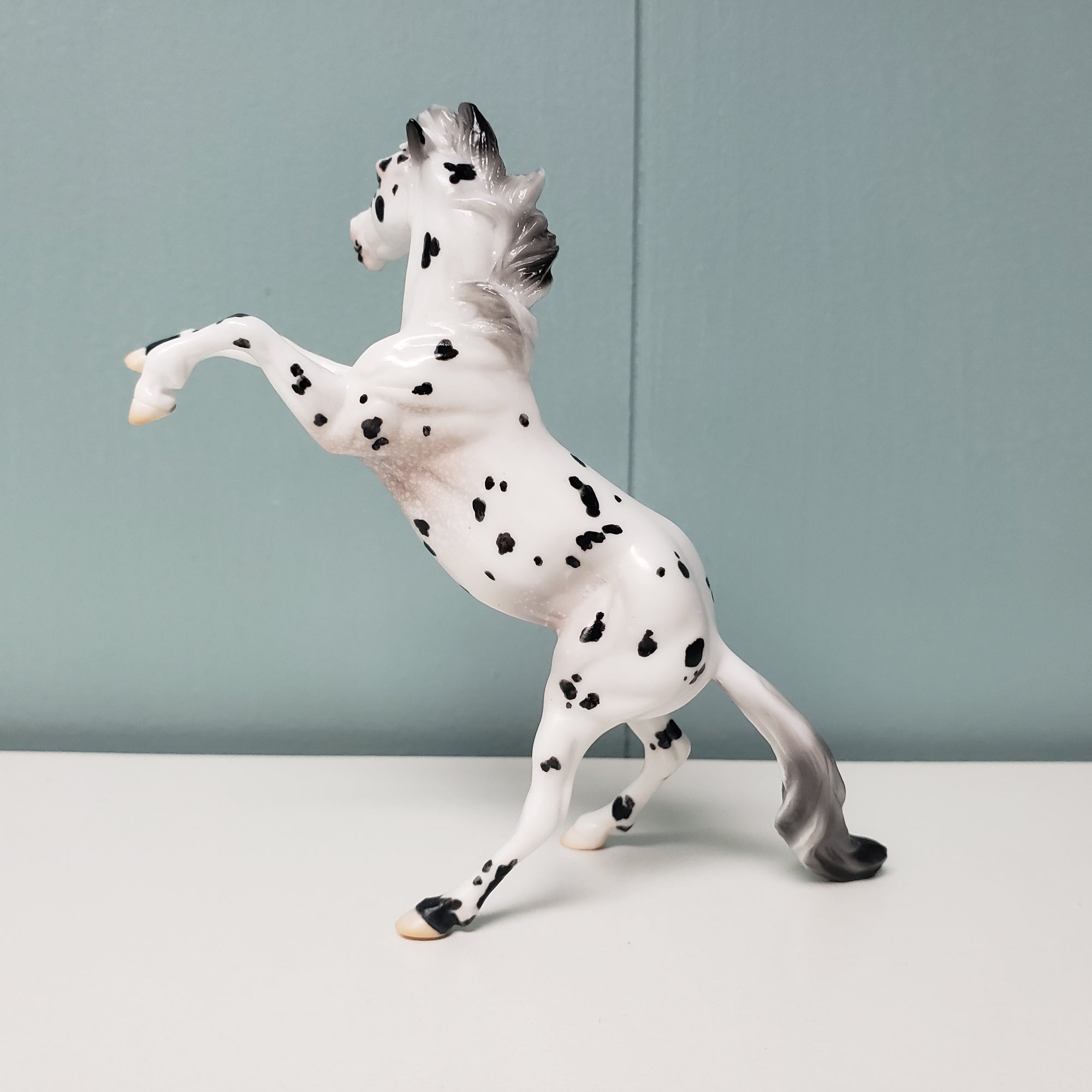 Come To Me OOAK Leopard Appaloosa Rearing Chip By  Angela Marleau  Val24 Best Offer Model Horse Place Auction