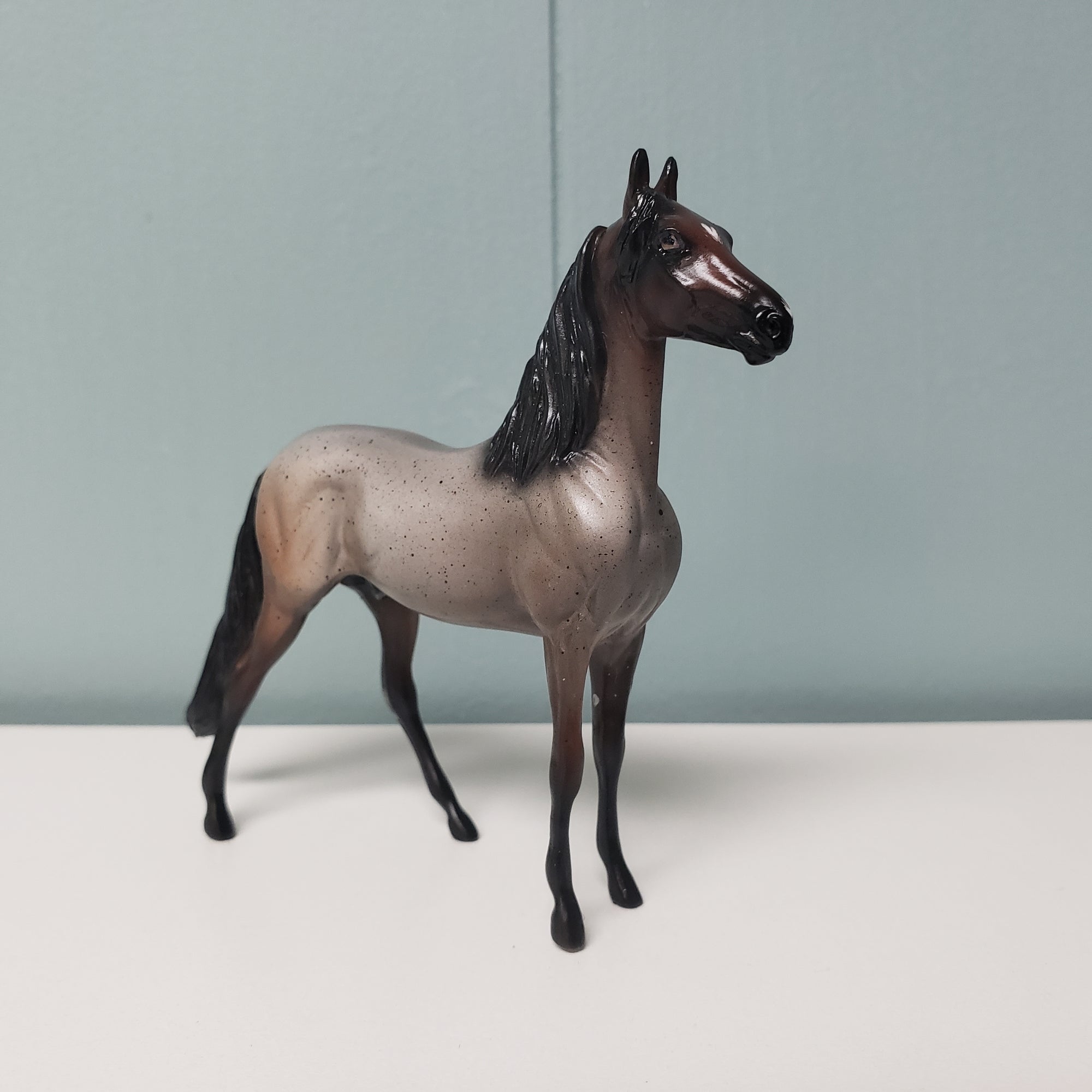 Semi-Sweet OOAK Bay Roan Etched Face Marking Morgan Chip By Ashley Palmer  Val24