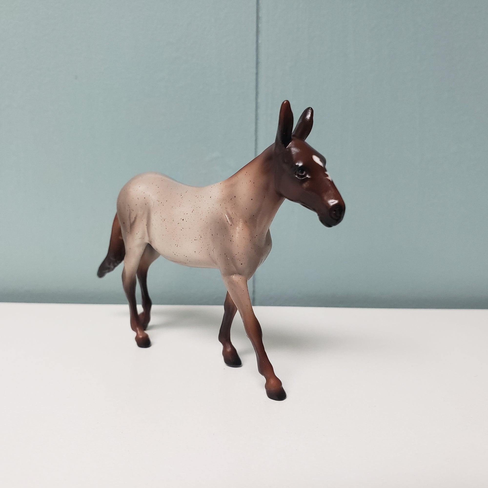 Broken Up OOAK Strawberry Roan W/ Broken Heart Face Marking Mule Chip By Ashley Palmer  Val24