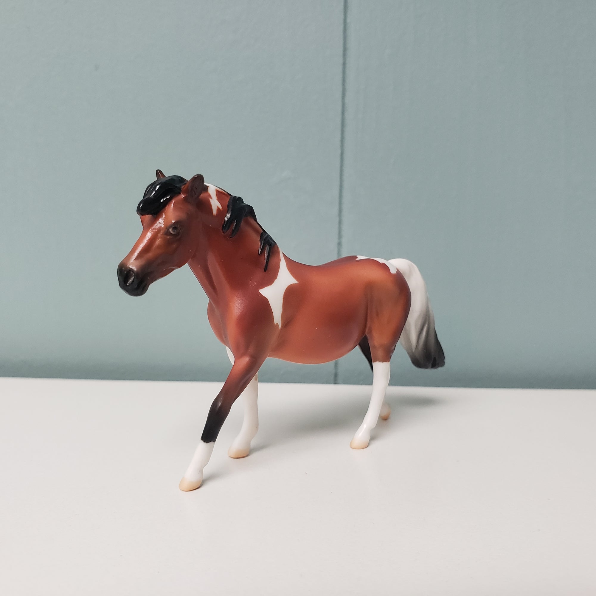 Pookie OOAK Bay Tobiano Pony Chip By  Angela Marleau  Val24