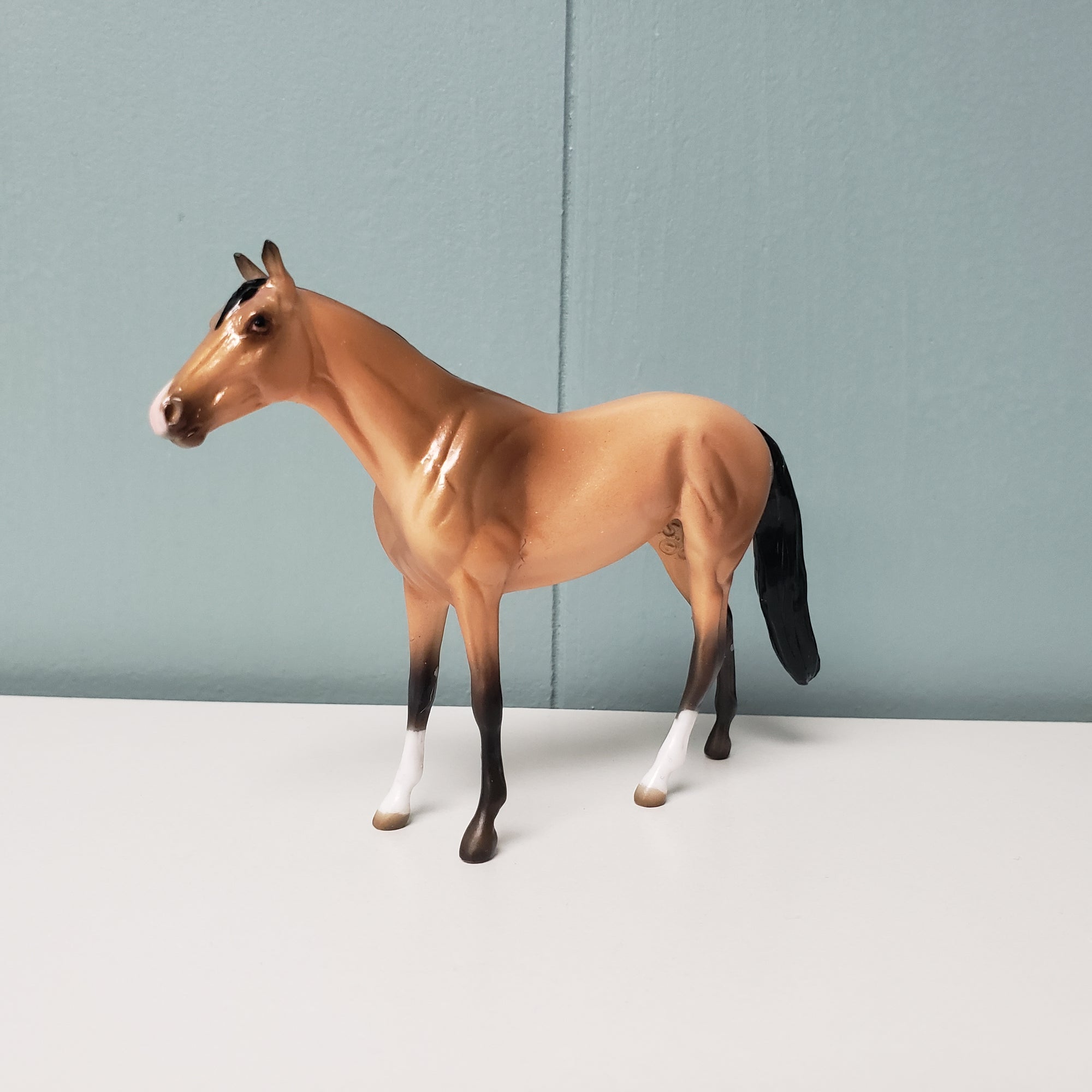 Golden Heart OOAK Rose Gold Buckskin Thoroughbred Chip By Ashley Palmer  Val24