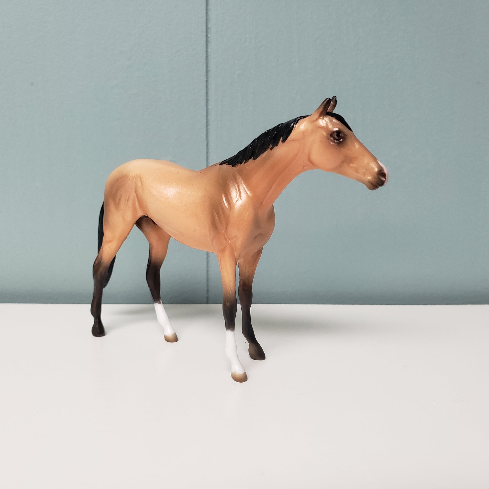 Golden Heart OOAK Rose Gold Buckskin Thoroughbred Chip By Ashley Palmer  Val24