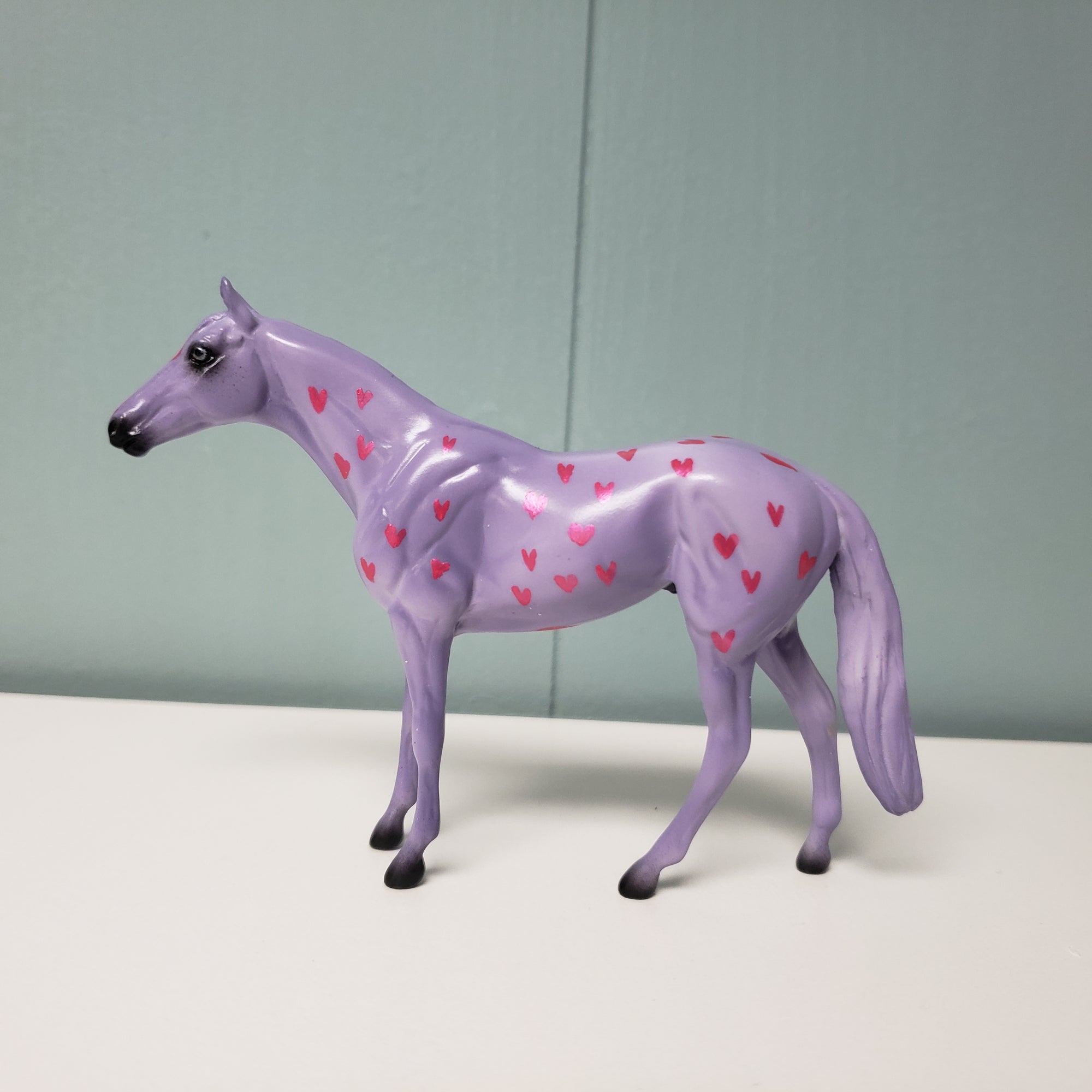 Sugar Heart OOAK Deco Purple Pink Appaloosa Thoroughbred Chip By Ashley Palmer Val24