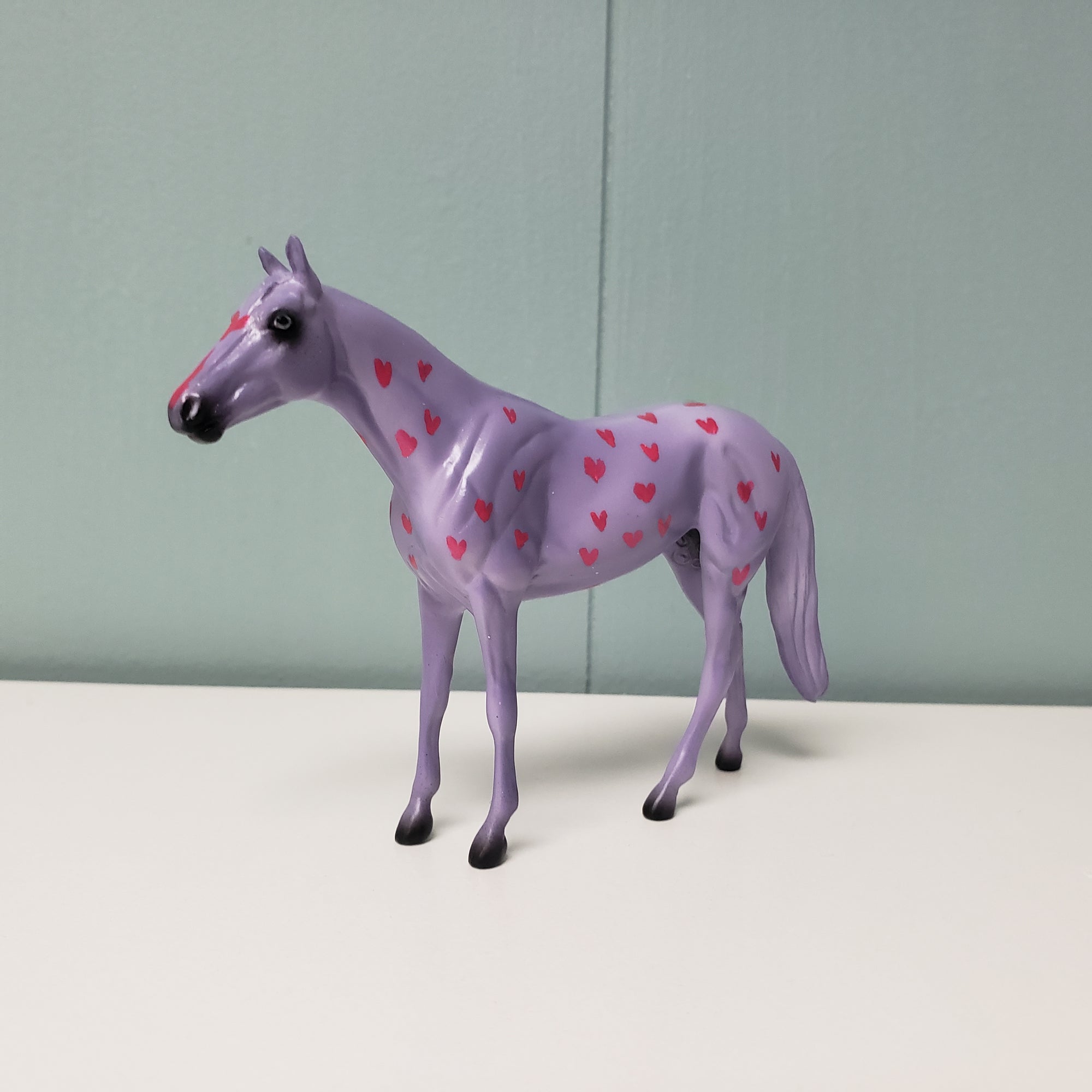 Sugar Heart OOAK Deco Purple Pink Appaloosa Thoroughbred Chip By Ashley Palmer Val24