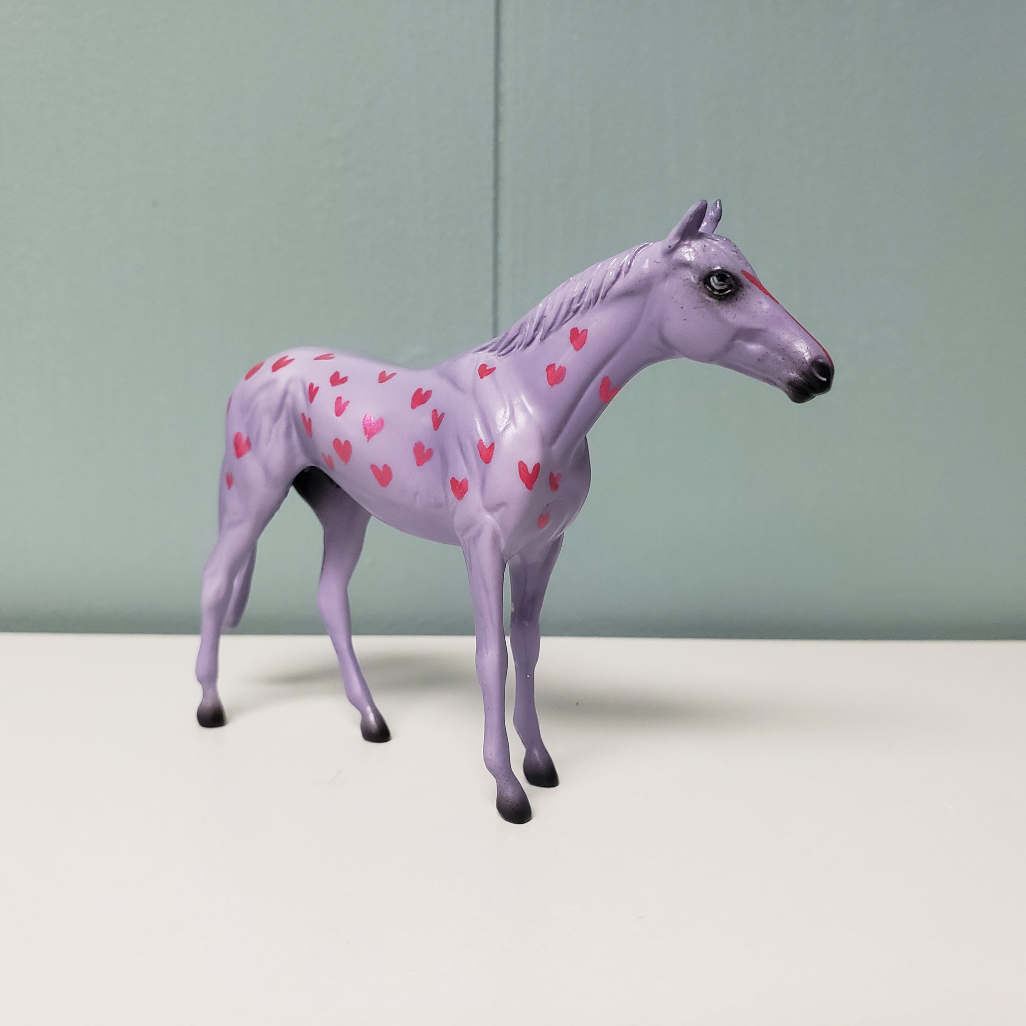 Sugar Heart OOAK Deco Purple Pink Appaloosa Thoroughbred Chip By Ashley Palmer Val24