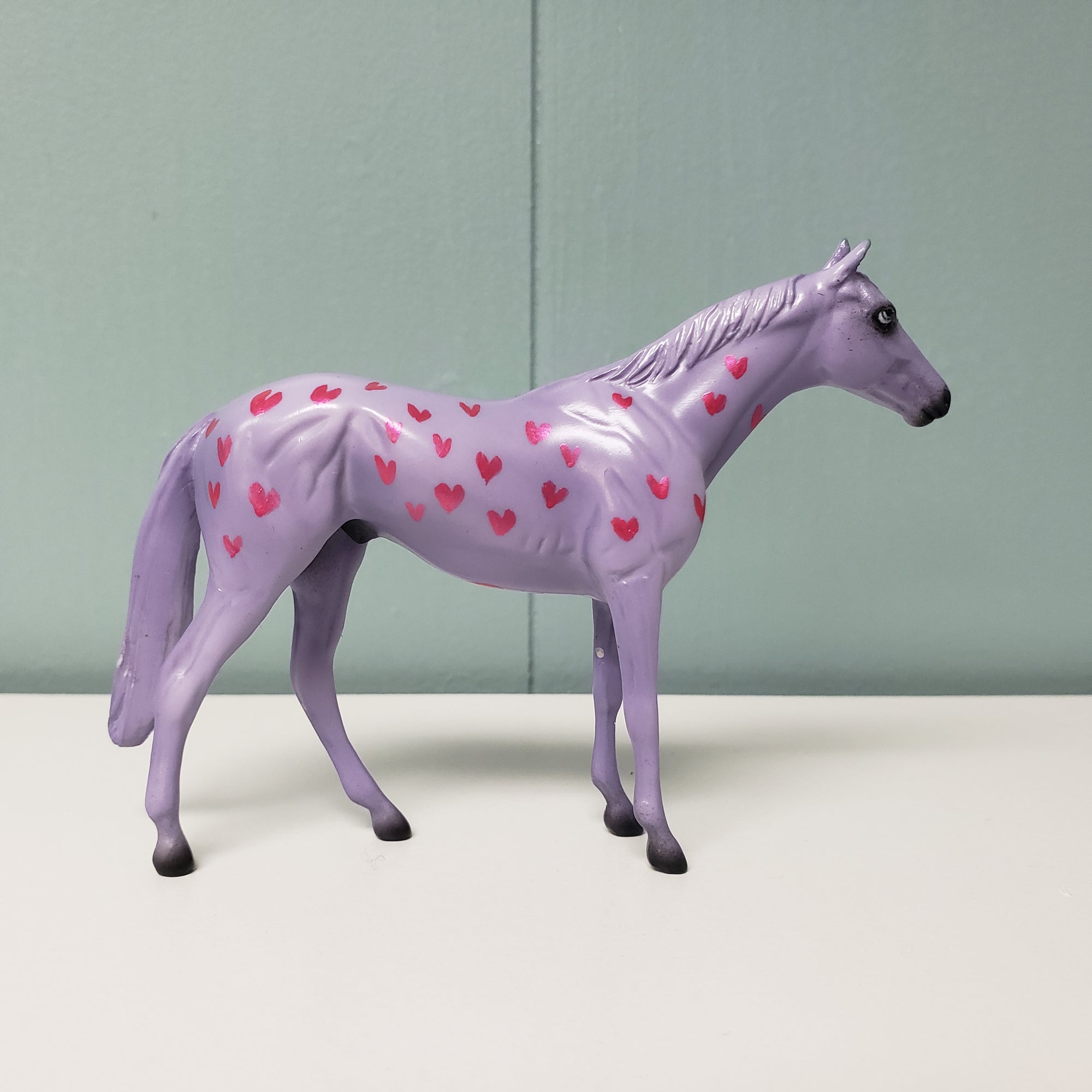 Sugar Heart OOAK Deco Purple Pink Appaloosa Thoroughbred Chip By Ashley Palmer Val24