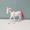 Colorful Romance OOAK Deco White/Pink w/ Roses and Gold Hearts Warmblood Chip By Ashley Palmer Val24