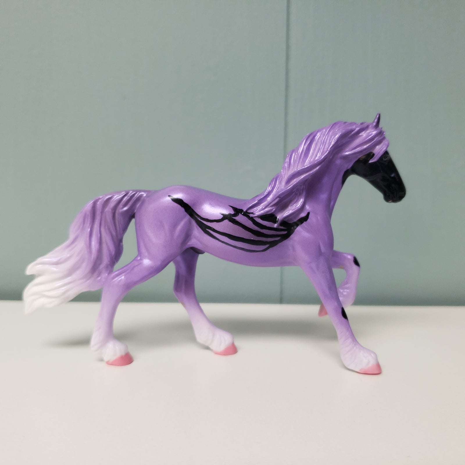 Love Sucks OOAK Deco Purple / Black  Friesian Chip By Jess Hamill Val24