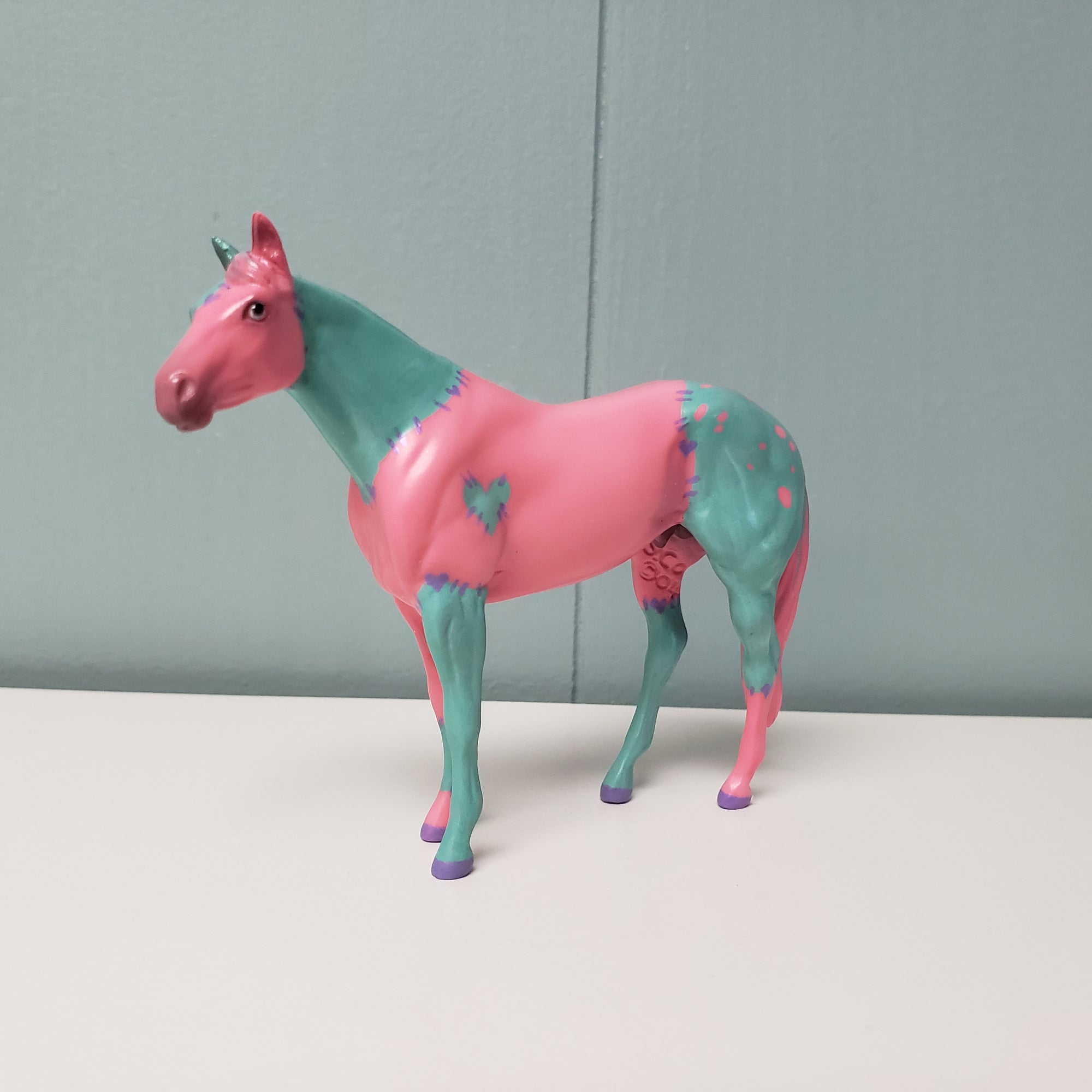 Frankentines OOAK Deco Pink &amp; Green Pastel Stock Chip By Jess Hamill Val24