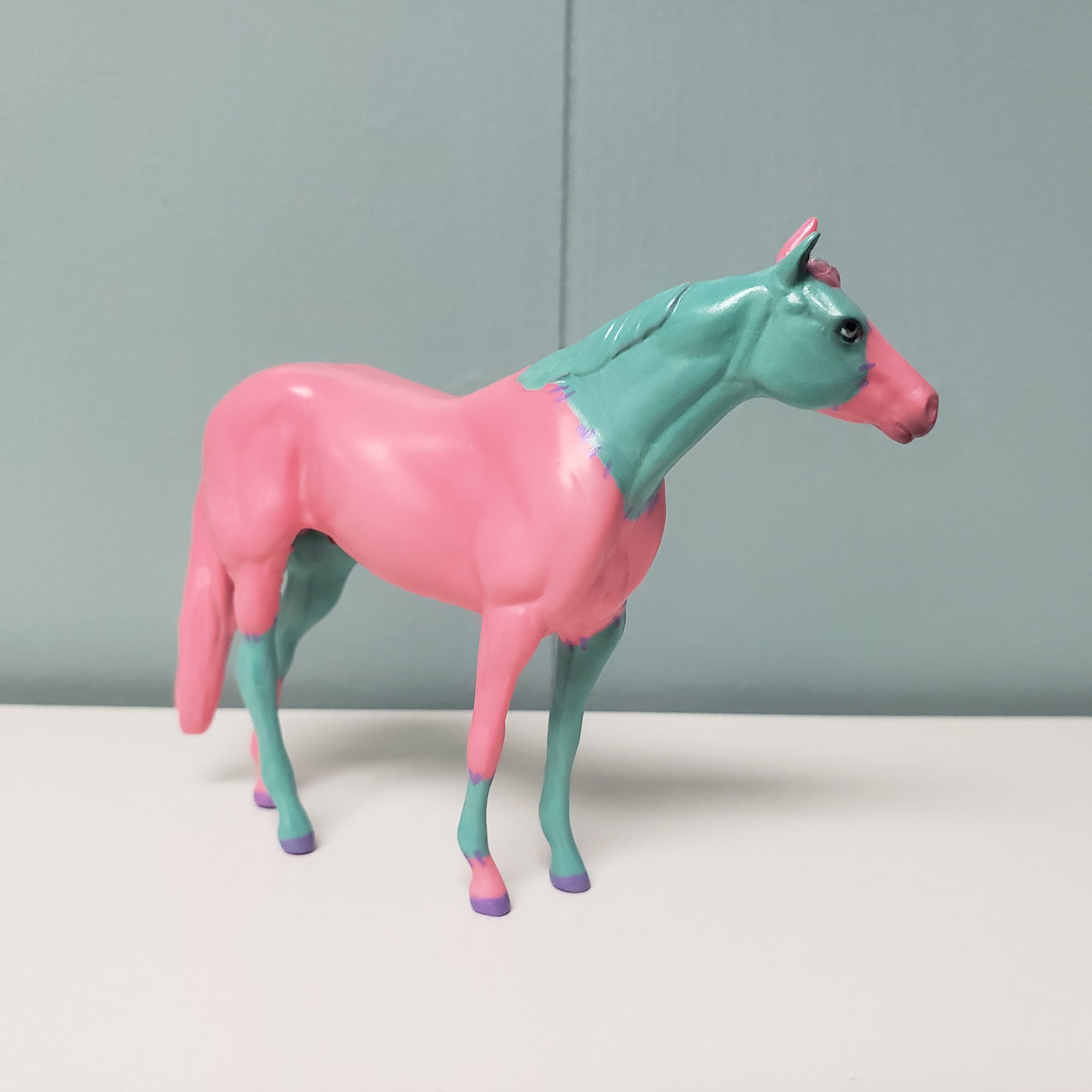 Frankentines OOAK Deco Pink &amp; Green Pastel Stock Chip By Jess Hamill Val24