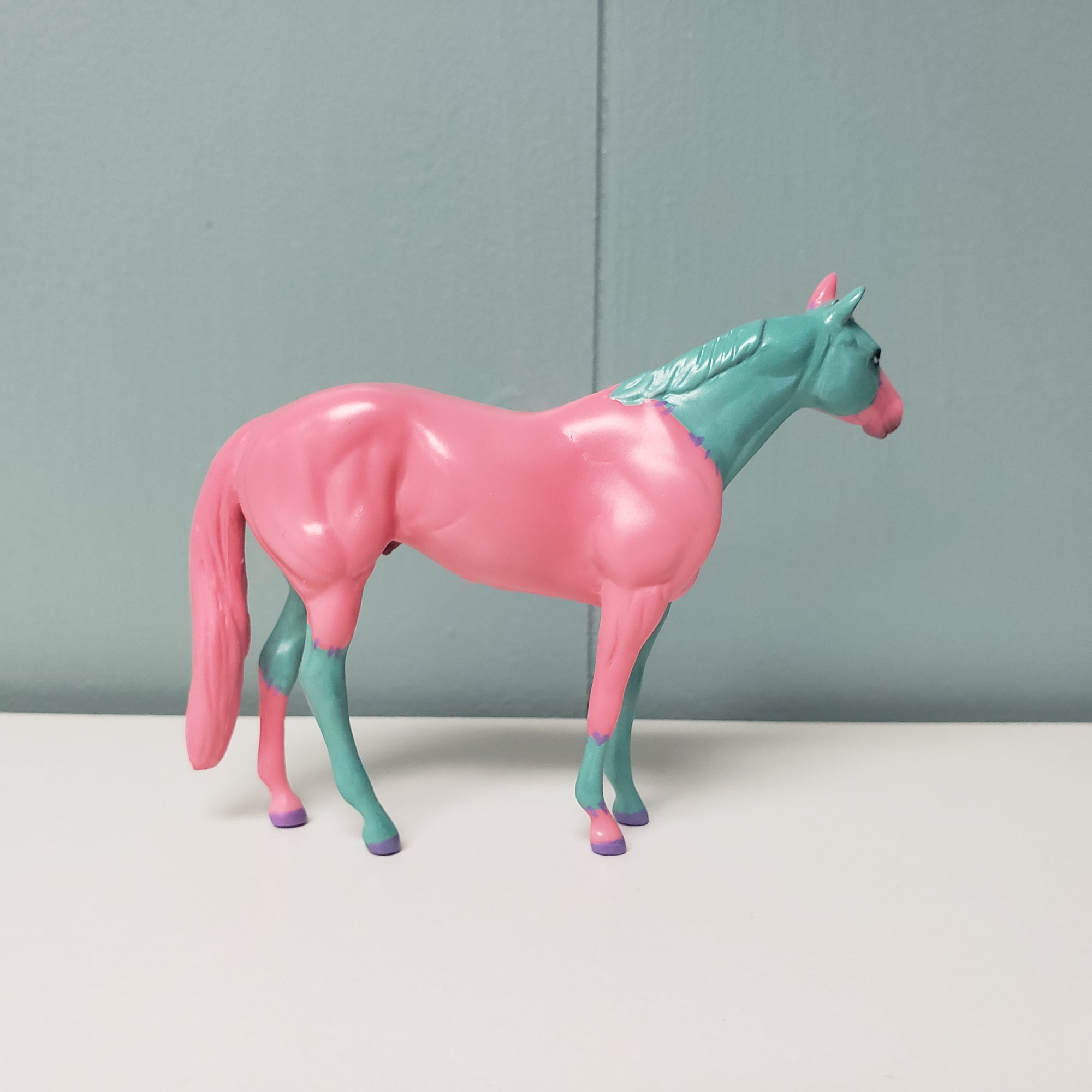 Frankentines OOAK Deco Pink &amp; Green Pastel Stock Chip By Jess Hamill Val24