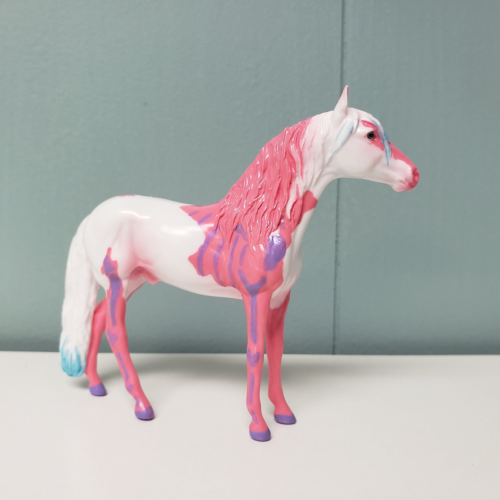 Love Dies OOAK Deco Pink, Purple &amp; Blue Pastel Andalusian Chip By Jess Hamill Val24