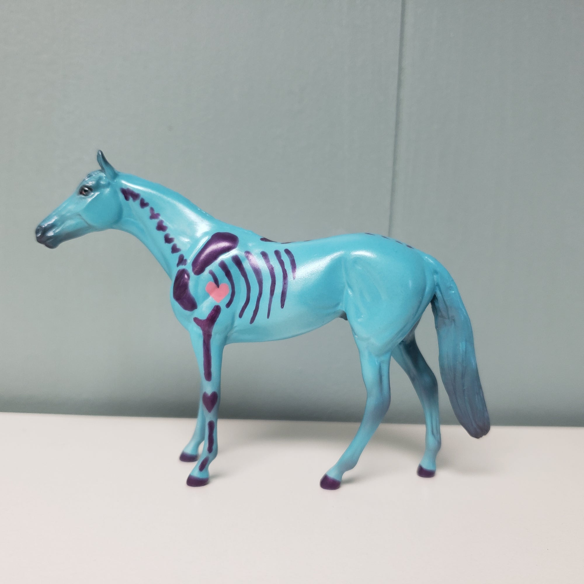 Love Of My Life OOAK Deco  Blue & Purple Pastel Thoroughbred Chip By Jess Hamill Val24